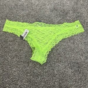NWT lime green lace aerie thong mid cheeky style
